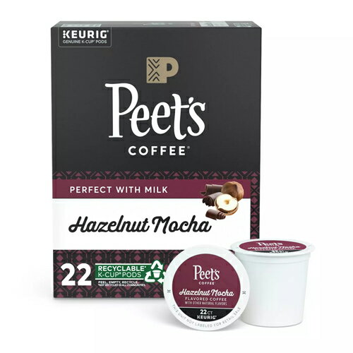 【送料無料】 キューリグ K-CUP(Kカップ) ピーツコーヒー ヘーゼルナッツモカ フレーバー ライトロースト コーヒー 22個入 Peet's アメリカ