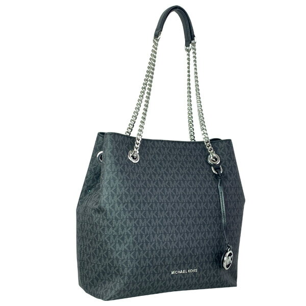 【送料無料】マイケルコース ラージ ショルダー トート ジェットセットチェーン ブラック シグネチャー バッグ Michael Kors Brand 38T8CO1E3B