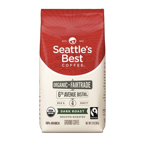 オーガニック シアトルベストコーヒー Seattle 039 s Best Coffee シックスアベニュー ビストロブレンド ダークロースト グラウンドコーヒー（挽き豆） 340g コーヒー コーヒー豆