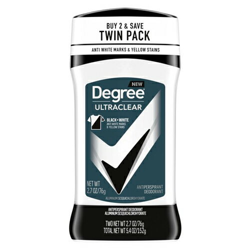 ディグリー Degree メンズ ウルトラクリア ブラック + ホワイト 制汗剤 デオドラント 76g x 2個 ツインパック 海外 デオドラント アメリカ