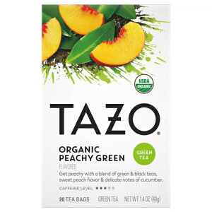 【送料無料】オーガニック タゾ Tazo USDA認証 ピーチ— グリンティー ティーバッグ 20個入 緑茶 グリンティー アメリカ