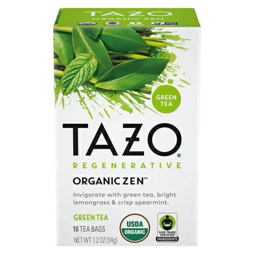 タゾ Tazo オーガニック USDA認証 ゼンティー ティーバッグ 16個入 緑茶 グリンティー アメリカ