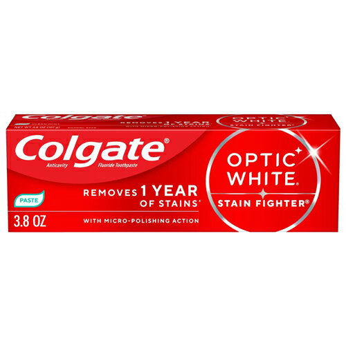 樂天商城 - コルゲート Colgate オプティックホワイト ステインファイター 歯磨き粉 クリーンミント 107g アメリカ 海外 Colgate Optic White Stain Fighter Teeth Whitening Toothpaste Clean Mint