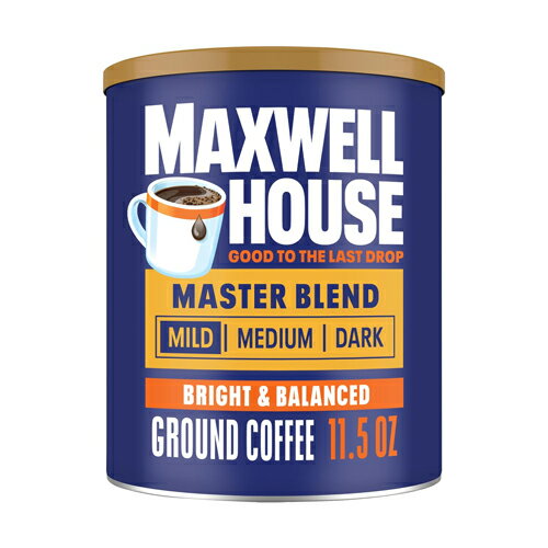 マクスウェルハウス マスターブレンド ライトロースト グラウンドコーヒー（粉タイプ） 326g キャニス..