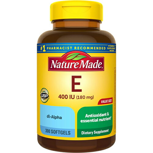樂天商城 - 【送料無料】【お得用☆大量】ネイチャーメイド Nature Made ビタミンE 180mg ソフトジェル 300粒（約300日分） 400IU Vitamin E サプリメント 栄養補給 グルテンフリー USP認証