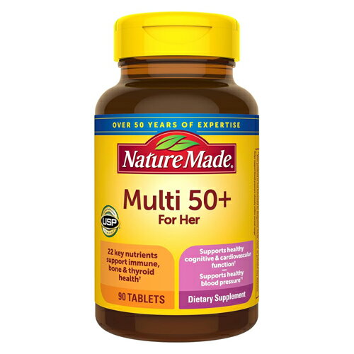 【送料無料】ネイチャーメイド Nature Made マルチビタミン 50歳以上 女性用 タブレット 90粒（約90日分）鉄分なし マルチビタミン ミネラル アメリカ 海外