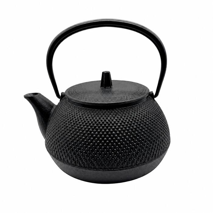 南部鉄器 岩鋳 Iwachu 鉄瓶兼用急須 5型新アラレ 直火・IH対応 12822 黒焼付 0.65L 日本製