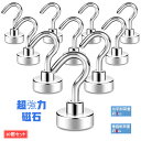 マグネットフック 超強力 磁石付き 10個セット 垂直耐荷重8KG 水平耐荷重1KG 直径6.5mm,金属製 磁気フック シルバー キッチン用 オフィス用 壁掛...