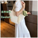 草編みバッグ サマーバッグ かばん レディース ストローバッグ かごバッグ ショルダーバッグ トートバッグ エコバッグ レディース 手提げ 大容量 カーキ ホワ...