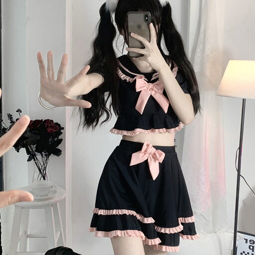 水着 可愛い レディース セパレート ズボン飾り 配り色 上下セット スカート フリル セクシー パッド付き 体型カバー カバーアップ 黒 露出控えめ 送料無料 水着 可愛い レディース セパレート ズボン飾り 配り色 上下セット スカート フリル セクシー パッド付き 体型カバー カバーアップ 黒 露出控えめ 送料無料