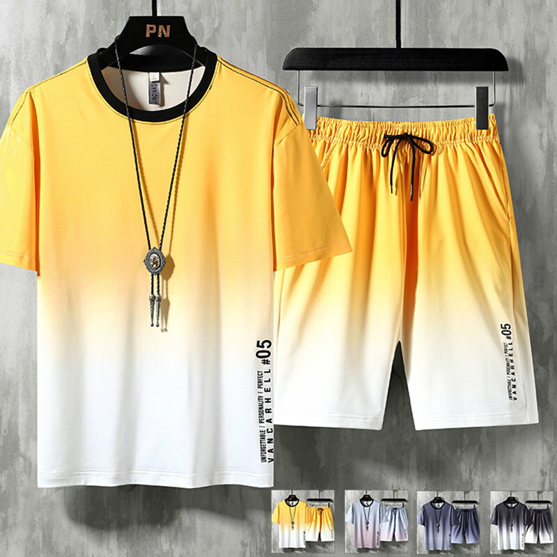 \ブラックフライデークーポンあり/セットアップ メンズ 半袖 触冷感 ひんやり 涼しい 肌にやさしい ショートパンツ カジュアル 夏服 男性用 肌着 通勤 通学...