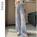 ワイドパンツ レディース 春 ロング丈 ボトムス ウエストゴム 楽ちん 体型カバー カジュアル 通勤 通学 涼しい 涼感 ヒンヤリ UVカット なめらか 体型カバー ゆったり 大人かわいい おしゃれ 夏 絞り染め レーヨン 送料無料