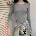 セーター ニットセーター レディース 長袖 ショート丈 フリンジ付き シンプル トップス Tシャツ 丸首 暖かい 秋冬新作 春 防寒 カジュアル きれいめ おし...