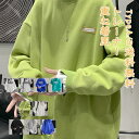トレーナー スウェット メンズ 長袖 重ね着風 トップス ダメージ加工 ワンポイント 英字プリント Tシャツ インナー 春秋 冬 きれいめ おしゃれ 送料無料