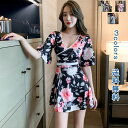 キャバドレス レディース タイトスカート ミニドレス ワンピース 和服 浴衣 着物 フレア ショート丈 花柄 ハイウェイスト キャバクラ Vネック 送料無料