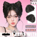 仮装用ウィッグ 部分ウィッグ 2個セット 猫耳風 ポイントウィッグ 付け毛 髪飾り おだんご バンスクリップ 仮装 コスプレ 送料無料