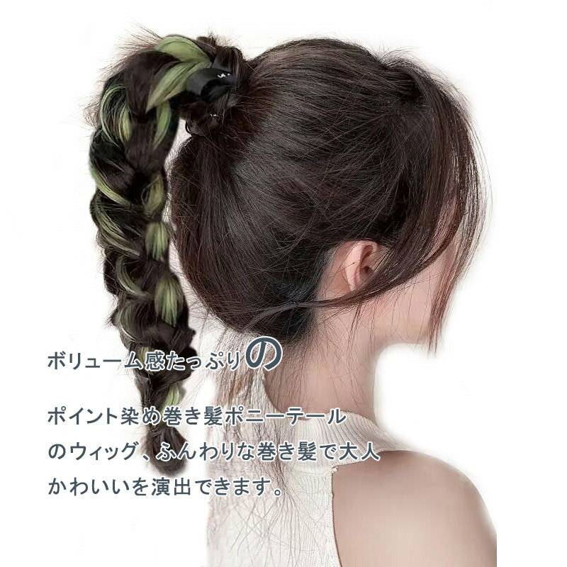 ポイントウィッグ エクステ ゴム付き ヘアクロー かつら ポイント染め ポニーテールウィッグ 巻き髪ウィッグ ウィッグ ヘアクリップ ヘアアクセサリー ヘアアクセ 部分ウィッグ 自然的な ナチュラル レディース きれい かわいい 送料無料