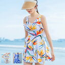 新カラー 水着 レディース ワンピース フリル トレンド セパレート 大きいサイズ 水着 ママ 体型カバー セクシー フラワー 送料無料