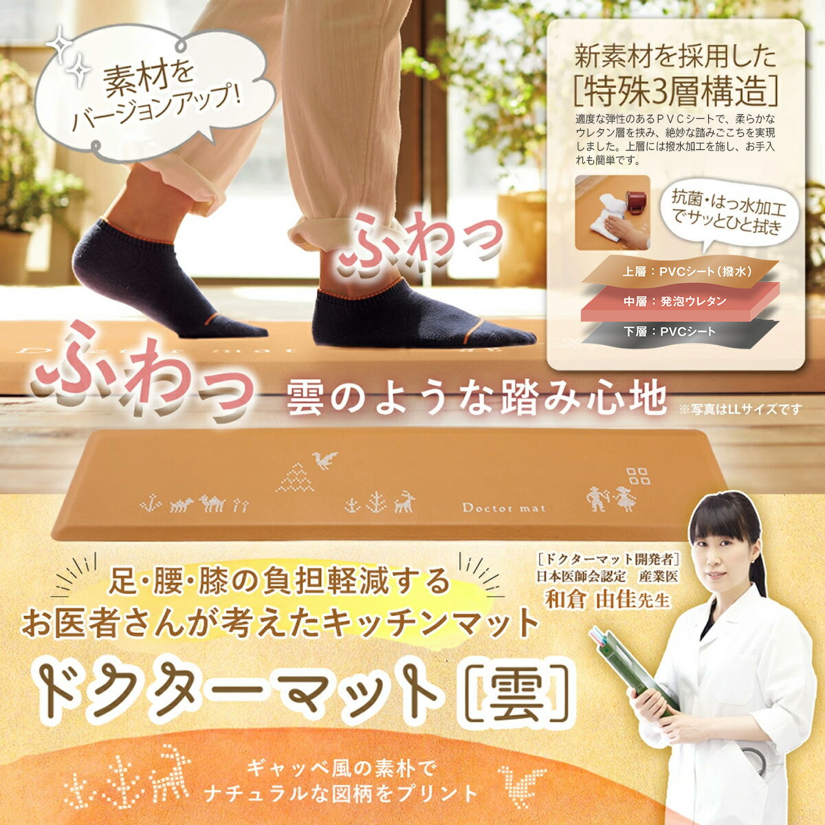キッチンマット ドクターマット 雲 Sサイズ ...の紹介画像2