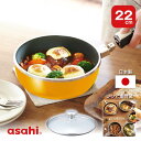 フライパン オールパンゼロ 22cm マンゴー IH ガス火 対応 深型 日本製 鋳物 鋳造 ガラス蓋 取っ手が取れる レシピ付き 簡単 揚げ物 焼き物 キッチン 調理器具 アサヒ 軽金属 金属 公式 ギフト カタログ