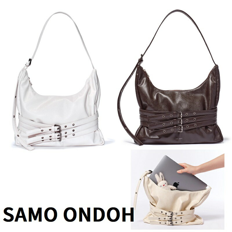 [SAMO ONDOH] trio belt mug bag L goat 2Color マグバッグ ゴートレザー ベルトデザイン 大容量 韓国ブランド シンプル おしゃれ レディース メンズ 新作 人気 トレンド プレゼント 実用的 2色