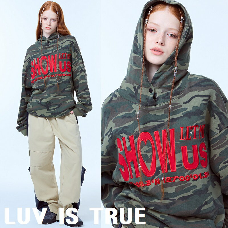 樂天商城 - [LUV IS TRUE] 韓国女性に人気 SH SHOW US HOODIE(KHAKI) フーディー 韓国ブランド カーキ シンプル おしゃれ レディース カジュアル 新作 人気 トレンド