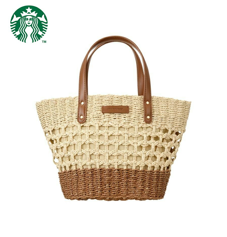 Starbucks Aloha Raffia Tote Bag Brown スターバックス アロハ ラフィア トートバッグ ブラウン シーズン限定 おしゃれ かわいい エコバッグ