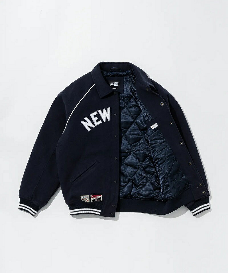 NEW ERA�ʥ˥塼����� MLB New York Yankees Melton Stadium Jacket Navy MLB �˥塼�衼������󥭡��� ���ȥ� ���������ॸ�㥱�å� �ͥ��ӡ� �ڹ�ե��å���� ������ �͵� ����ɬ�� �������� �֥륾�� ��˥��å���
