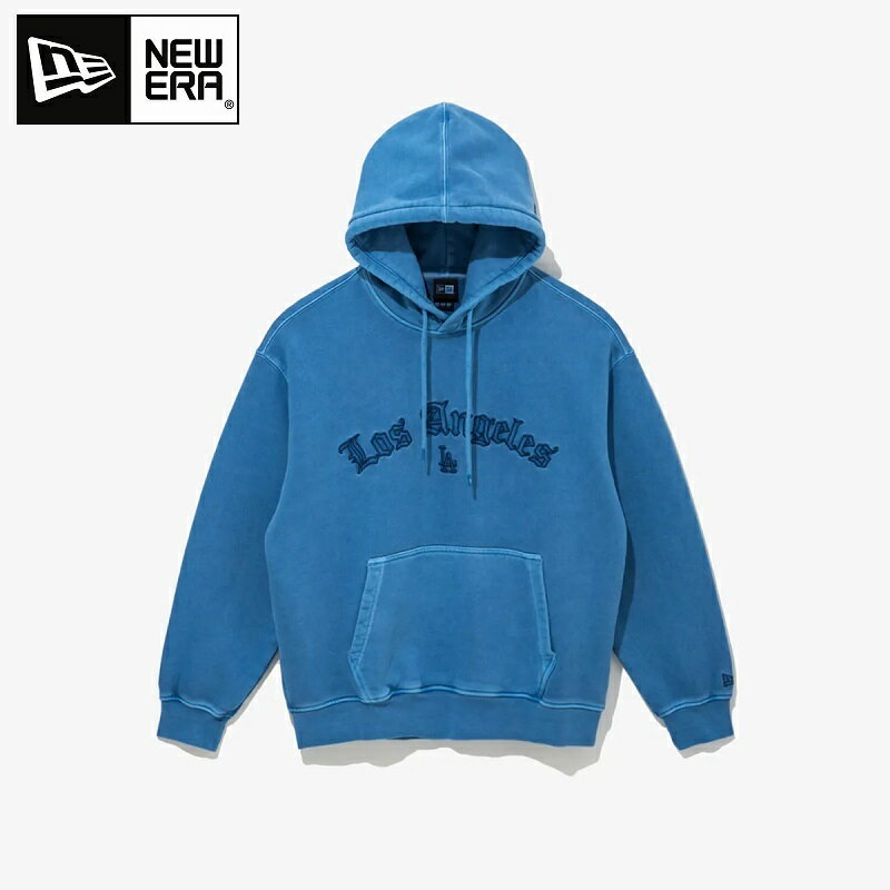 NEW ERA（ニューエラ） MLB LA Dodgers Old English Arch Standard Hoodie Deep Blue MLB ロサンゼルス..