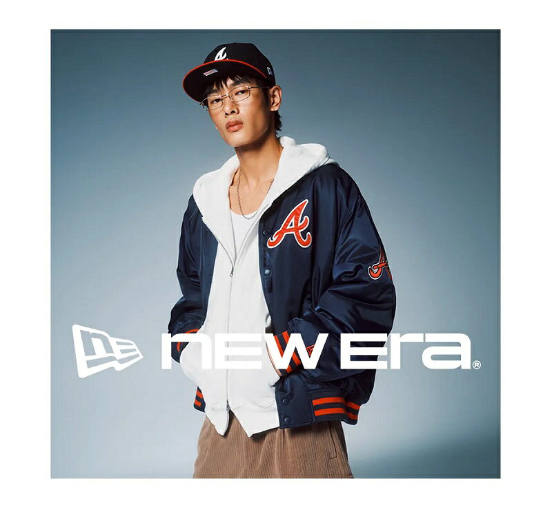あさひみのNEW ERA（ニューエラ） MLB Atlanta Braves Authentic Stadium Jacket Navy MLB アトランタ・ブレーブス オーセンティック スタジアムジャケット ネイビー 韓国ファッション 限定品 人気 完売必須 アウター ブルゾン ユニセックス｜アングル2