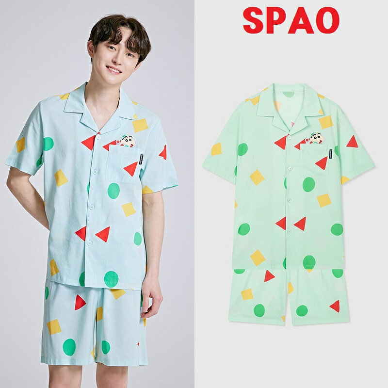 SPAO (スパオ) (Crayon Shin-chan) Good Night Shin-chan Pajamas (MINT) スパオ (クレヨンしんちゃん)..