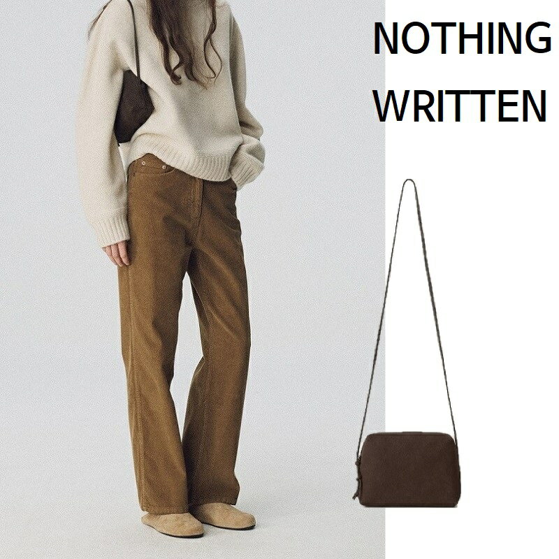 樂天商城 - [NOTHING WRITTEN] Square Bag (Cocoa Nubuck) [ナッシングリトゥン] スクエア バッグ (ココア ヌバック) ナッシングリトゥン スクエアバッグ ショルダーバッグ ココア ヌバック レザーバッグ 韓国ファッション ミニマル クラシック トレンド 新作 人気 レディース