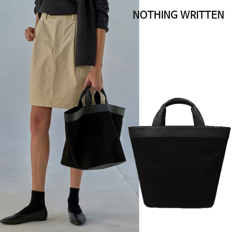 樂天商城 - [NOTHING WRITTEN] 1967 Tote Bag - Small (Black) [ナッシングリトゥン] 1967 トートバッグ スモール (ブラック) ナッシングリトゥン トートバッグ スモールバッグ ブラック レザーバッグ 韓国ファッション ミニマル クラシック デイリーバッグ トレンド 新作 人気