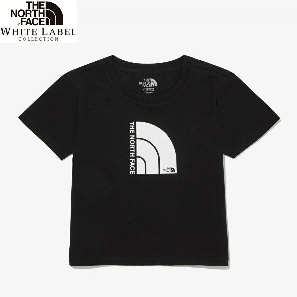 樂天商城 - [THE NORTH FACE] White Label Women's Slim Crop Short Sleeve T-Shirt Black [ザノースフェイス ホワイトレーベル] レディース スリム クロップ 半袖 Tシャツ ブラック ザノースフェイス ホワイトレーベル 半袖Tシャツ カットソー クロップド丈 スリムフィット ブラック