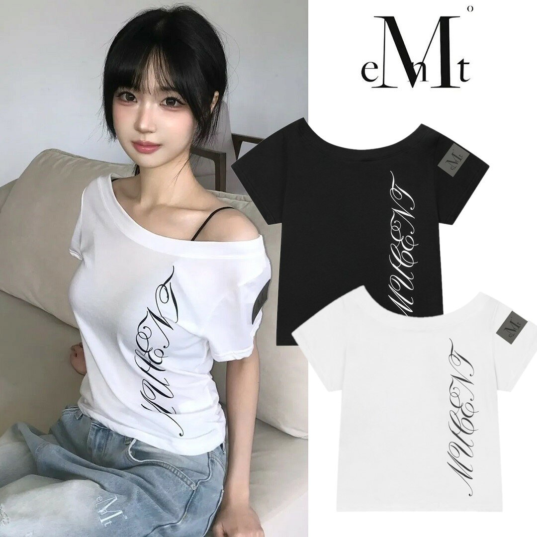 MUCENT ムセント AETHER ANGEL WINGS ONE SHOULDER SHORT SLEEVE TEE エーテル エンジェル ウィングス ワンショルダー 半袖 Tシャツ 韓国限定 韓国ブランド カットソー トップス レディース ギフト プレゼント