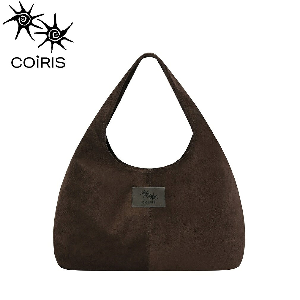 COIRIS MONA VELVET DRAPE SHOULDER BAG BROWN (Brown)Tote Bags Velour, shirring, glossy finish, elegant, casual, classic, cute, daily wear, school, work, Korean brand, Korean fashion, women's gift