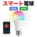 スマート電球 電球 スマートled電球 スマホ操作 60W 1000ルーメン 調光 調色 口金E26 昼光色 電球色 1600万色 アレクサ グーグル対応 遠隔操作 自動消点灯 省エネ タイマー 無段階調節 長寿命 …