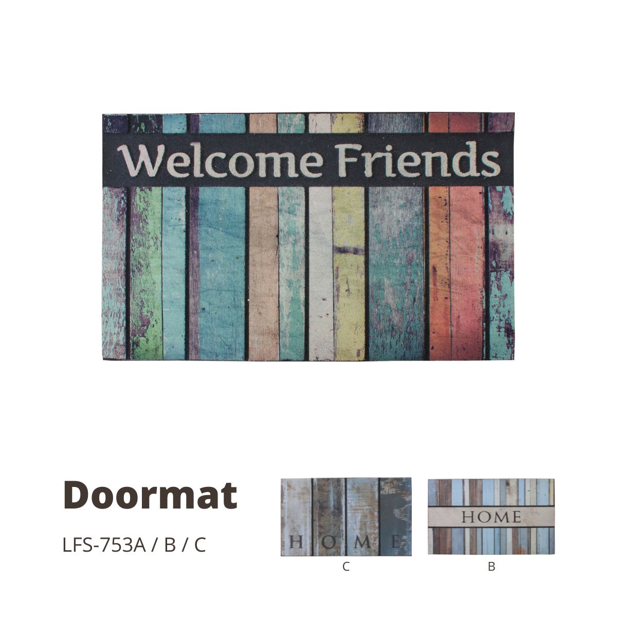 ドアマット 玄関マット 屋外用 水洗い可能 ウェルカムマット 玄関ロビー 玄関マット ドアマット 水洗い可 モダン 北欧 おしゃれ レトロ ヴィンテージ アンティーク ずれにくい ゴム 滑りにくい 薄い 薄型 室内 敷物 LFS-753A