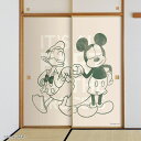 ディズニーキャラクター ふすま紙 ドナルド&ミッキー NTLD-035F 水で貼るタイプ 再湿 襖紙 幅約92cm×長さ約182cm 2枚1組 アサヒペン