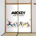 ディズニーキャラクター ふすま紙 ミッキー&フレンズ NTLD-037F 水で貼るタイプ 再湿 襖紙 幅約92cm×長さ約182cm 2枚1組 アサヒペン