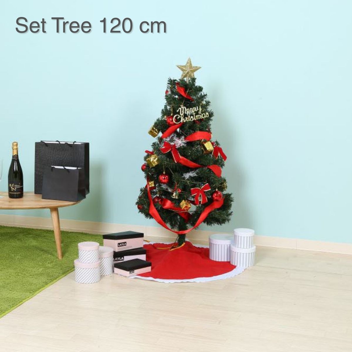 【ポイント5倍 11/20 20:00〜11/27 01:59まで】セットツリー120CM レッド 16421