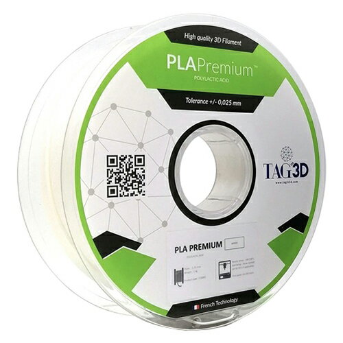 TAGin3D 3Dプリンター用フィラメント プレミアムPLAフィラメント PLA PRM-1.75WT ホワイト 1kg