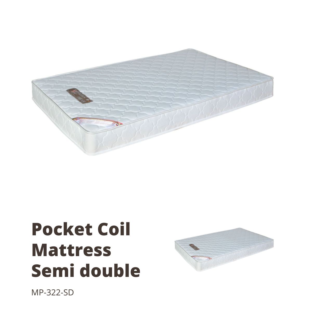 ポケットコイルマットレス セミダブル ホワイト MP-322-SD