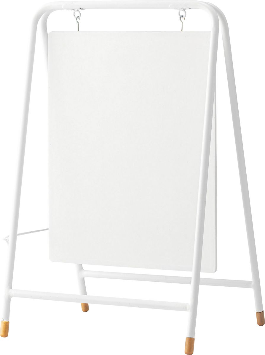 サインボード ホワイト GUY-930WH 立て看板 スタンドボード メニューボード ウェルカムボード 案内板 掲示板 畳める 隙間収納 おしゃれ 北欧 インダストリアル スタイリッシュ モダン スチール 木製 ナチュラル コンパクト スリム 軽い インテリア