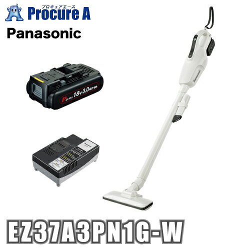 【あす楽】Panasonic/パナソニック EZ37A3PN1G-W（白/ホワイト） 工事用　充電クリーナー Dual 18V 3.0Ah デュアル 電動工具 小型軽量掃除機 コードレス 清掃 石膏粉 ごみ捨て 簡単