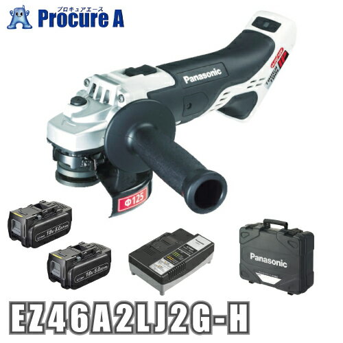 【あす楽】 Panasonic/パナソニック EZ46A2LJ2G-H (グレー) 充電ディスクグラインダー φ125mm 18V 5.0Ah デュアル(Dual) ＜セット品＞電池パック×2個 充電器 ケース／電動工具/プロ仕様/白/黒/