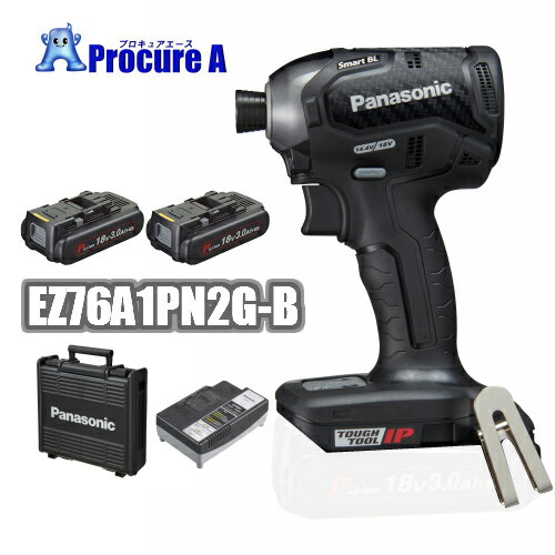 楽天プロキュアエース【あす楽】Panasonic/パナソニック EZ76A1PN2G-B 充電インパクトドライバーDual 18V/3.0Ah＜セット品＞電池パック2個・充電器・ケース　電動工具 プロ用 現場 連続作業 解体 LED 防塵・耐水