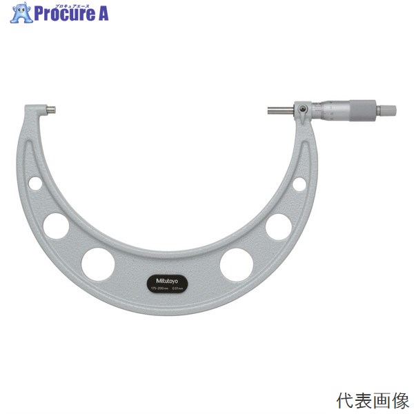 ミツトヨ OM-200 標準外側マイクロメーター フレーム塗装 超硬合金 定圧装置付●yu501