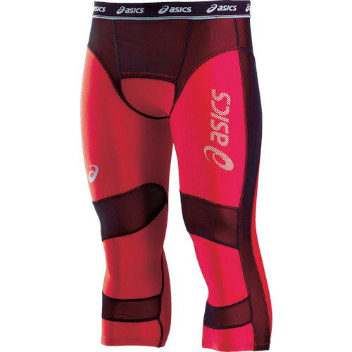 アシックス　ウィンジョブセミロングタイツ　レッド　XLCH5002.23XL▼103-8184アシックスジャパン（株）