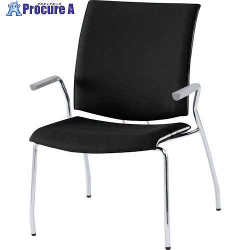 TOKIO ミーティングチェア 4本脚肘付 ブラック FMP-4A BK 1脚 ■▼146-1358 【送料都度見積】※車上渡し